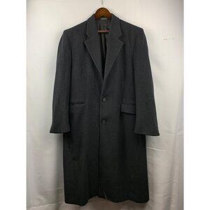Men’s Vintage Christian Aujard Black Cashmere Long Coat Size L
